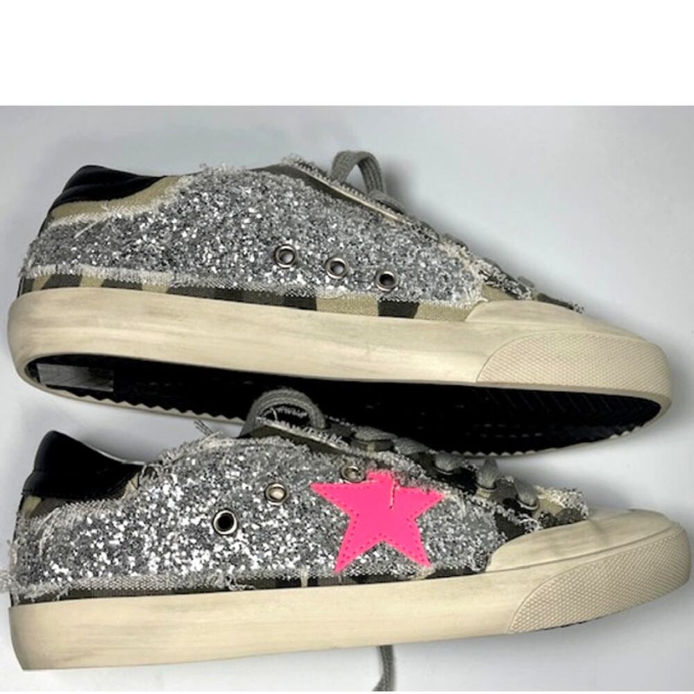 Mi.iM Grande Rubber Sole Lace-up Contrast Glitters Star Sneakers, Size 7.5 - Picture 9 of 14